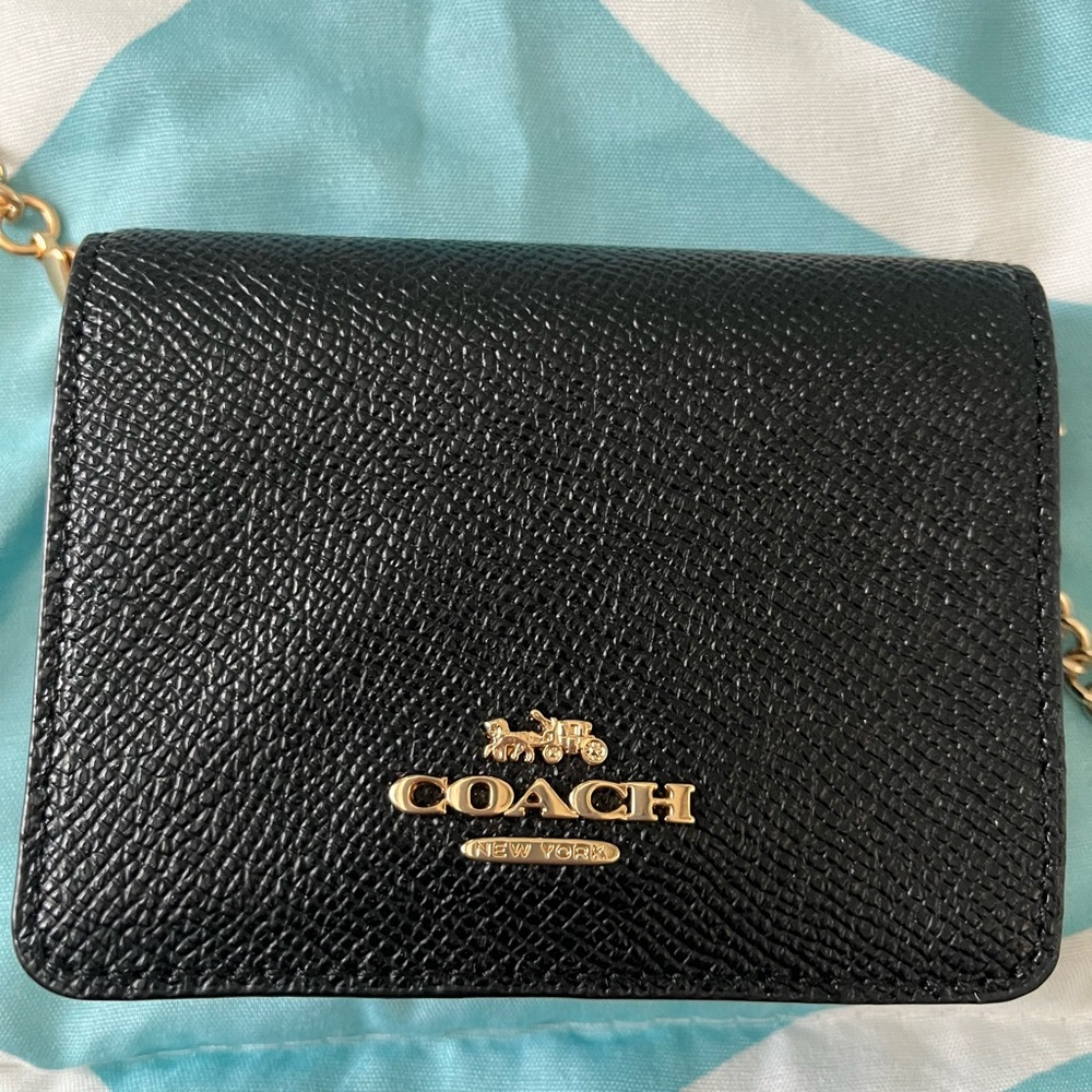 Coach mini wallet on a chain
